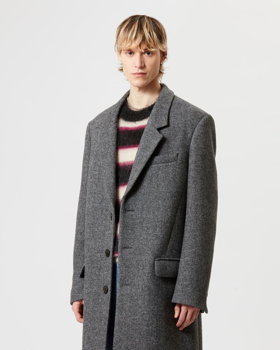 Isabel Marant Marant Johel Herringbone Coat In Black