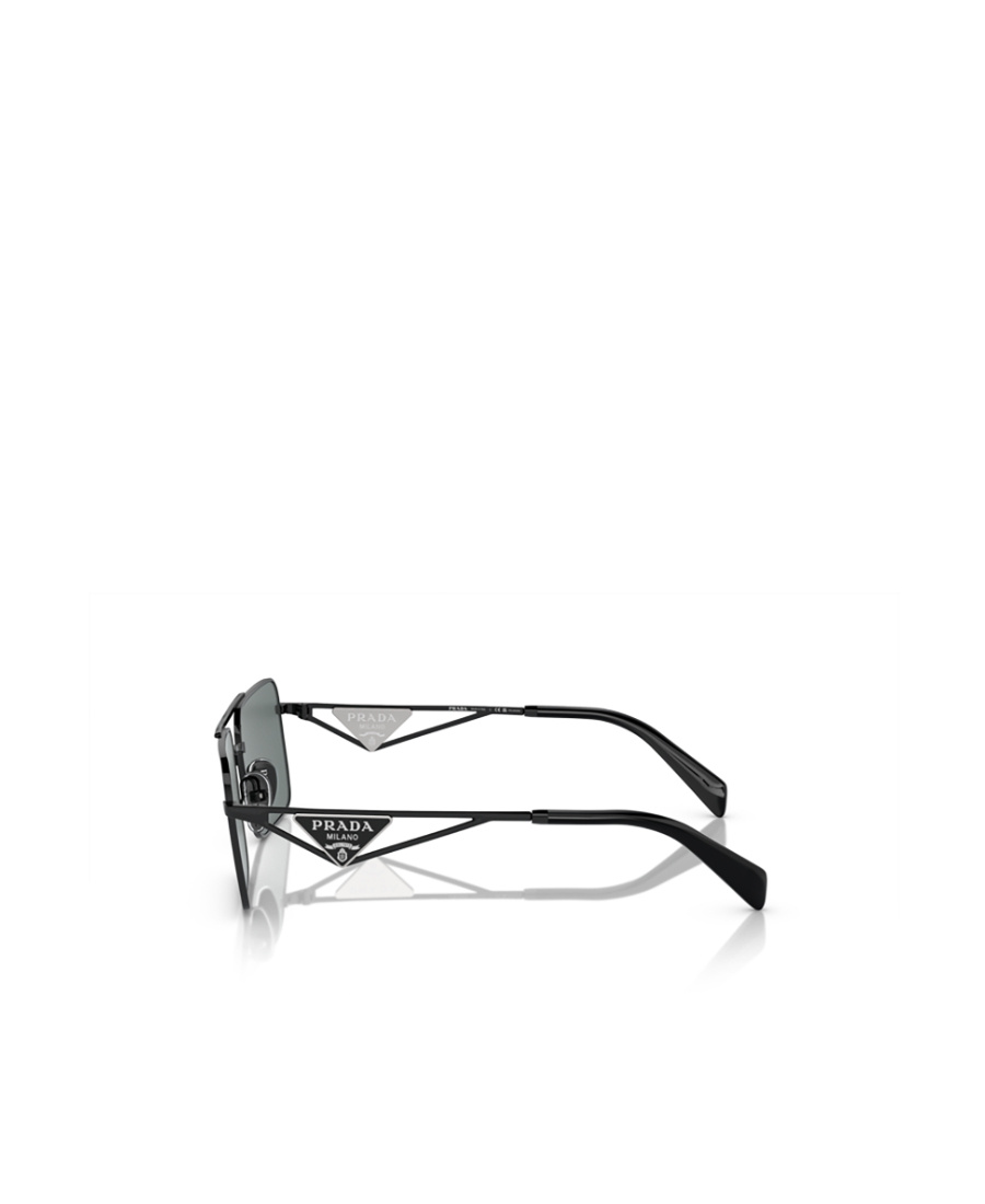 Prada Triangle-logo Rectangle-frame Sunglasses In Gray