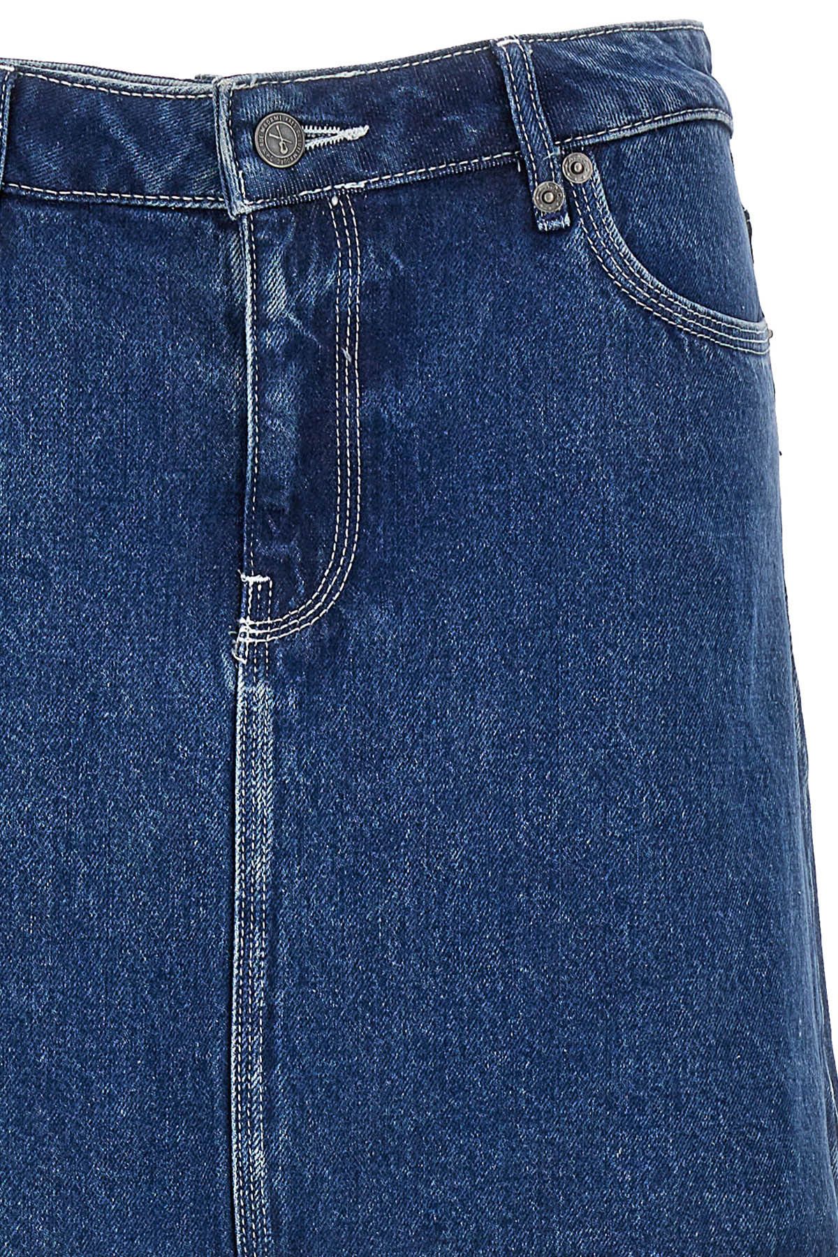 Apc Raw-hem Denim Miniskirt In Blue