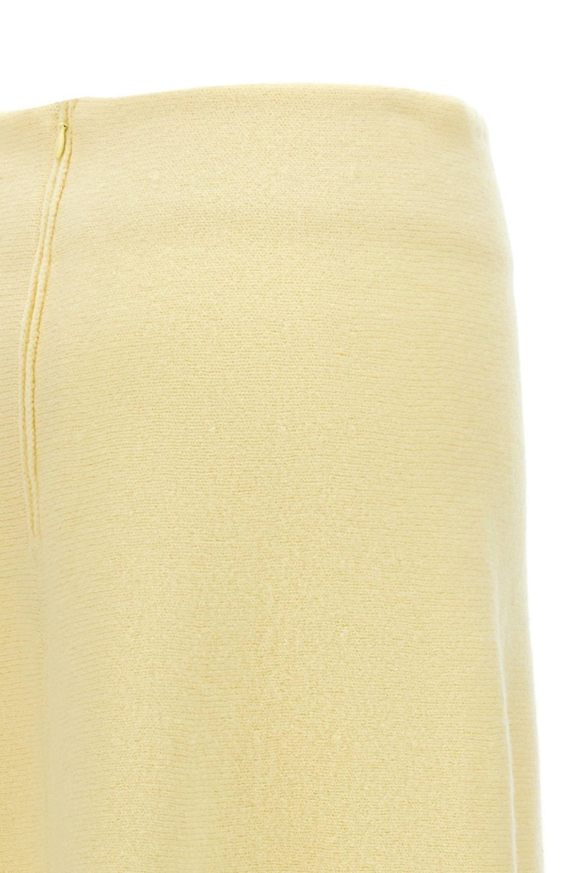 Jil Sander Flared Wool Skirt With Discreet Zipper Closure In Nude