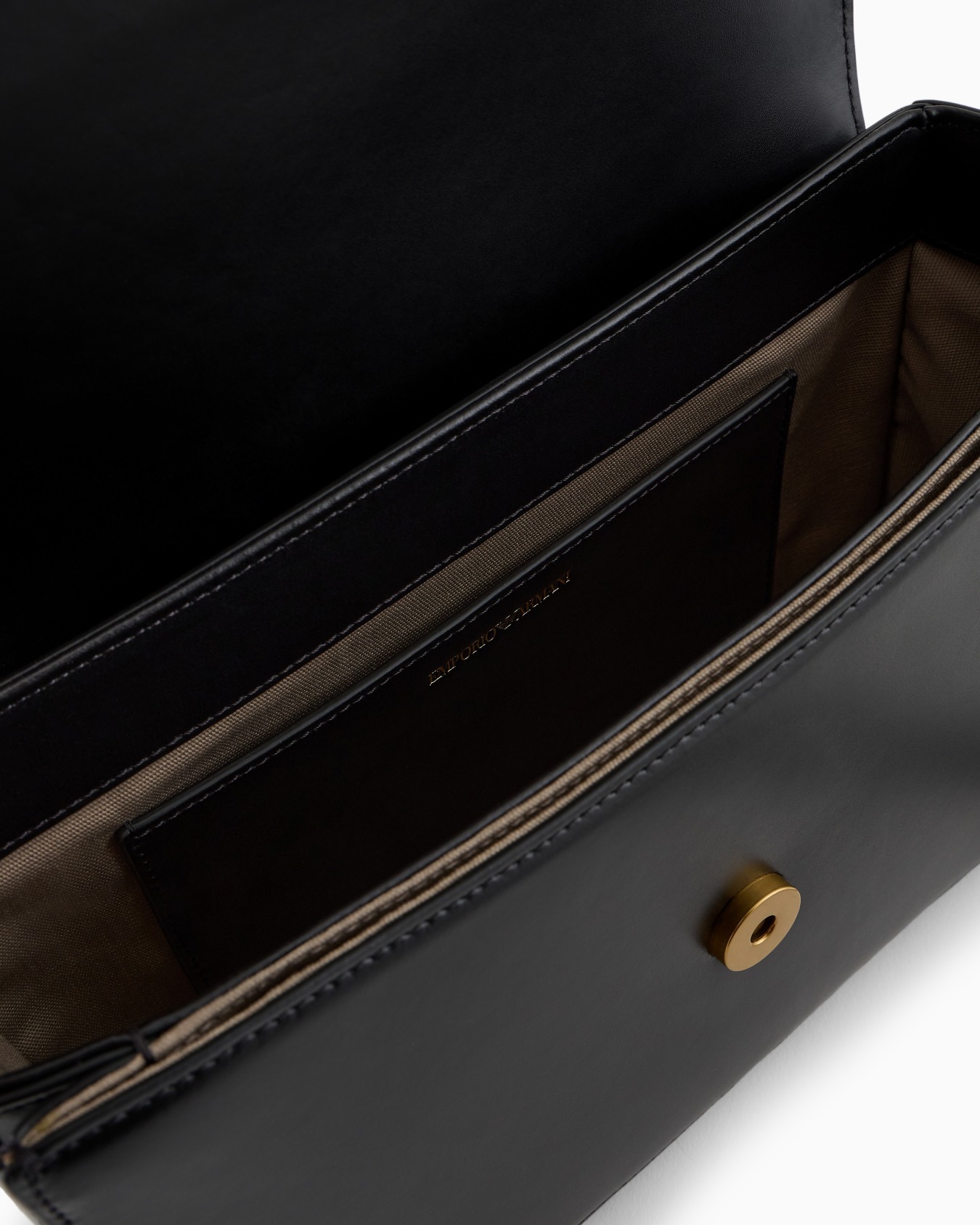 Emporio Armani Smooth Leather Shoulder Bag With Metal Eagle Logo