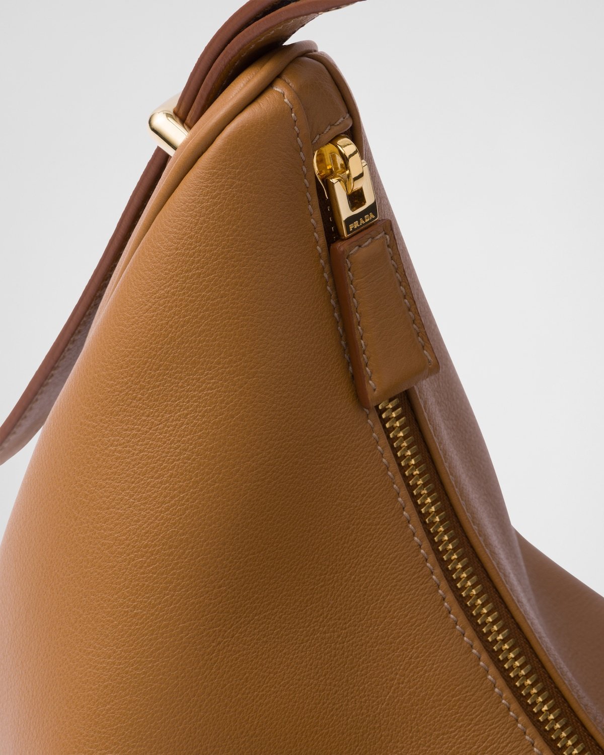 Prada Arque Caramel Large Leather Shoulder Bag Women In Brown