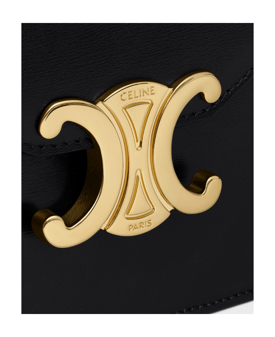 Celine Trimphe Chain Wallet In Black