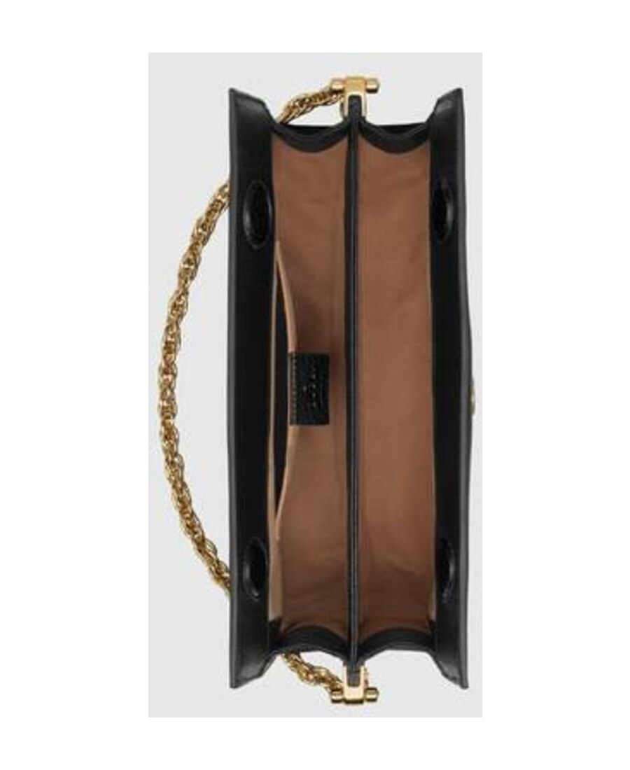 Gucci Ophidia Small Leather Shoulder Bag In Black
