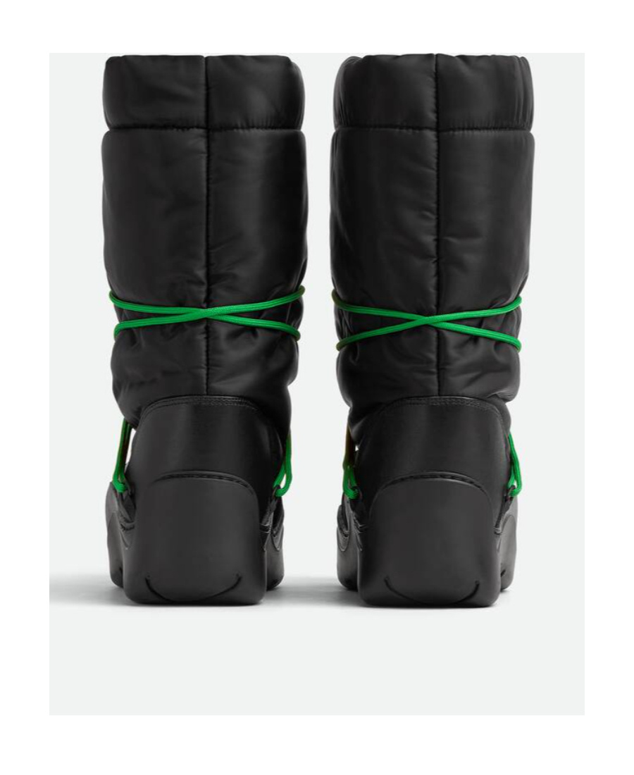 Bottega Veneta Nylon Quilted Mid-calf Chunky Sole Boots In Black