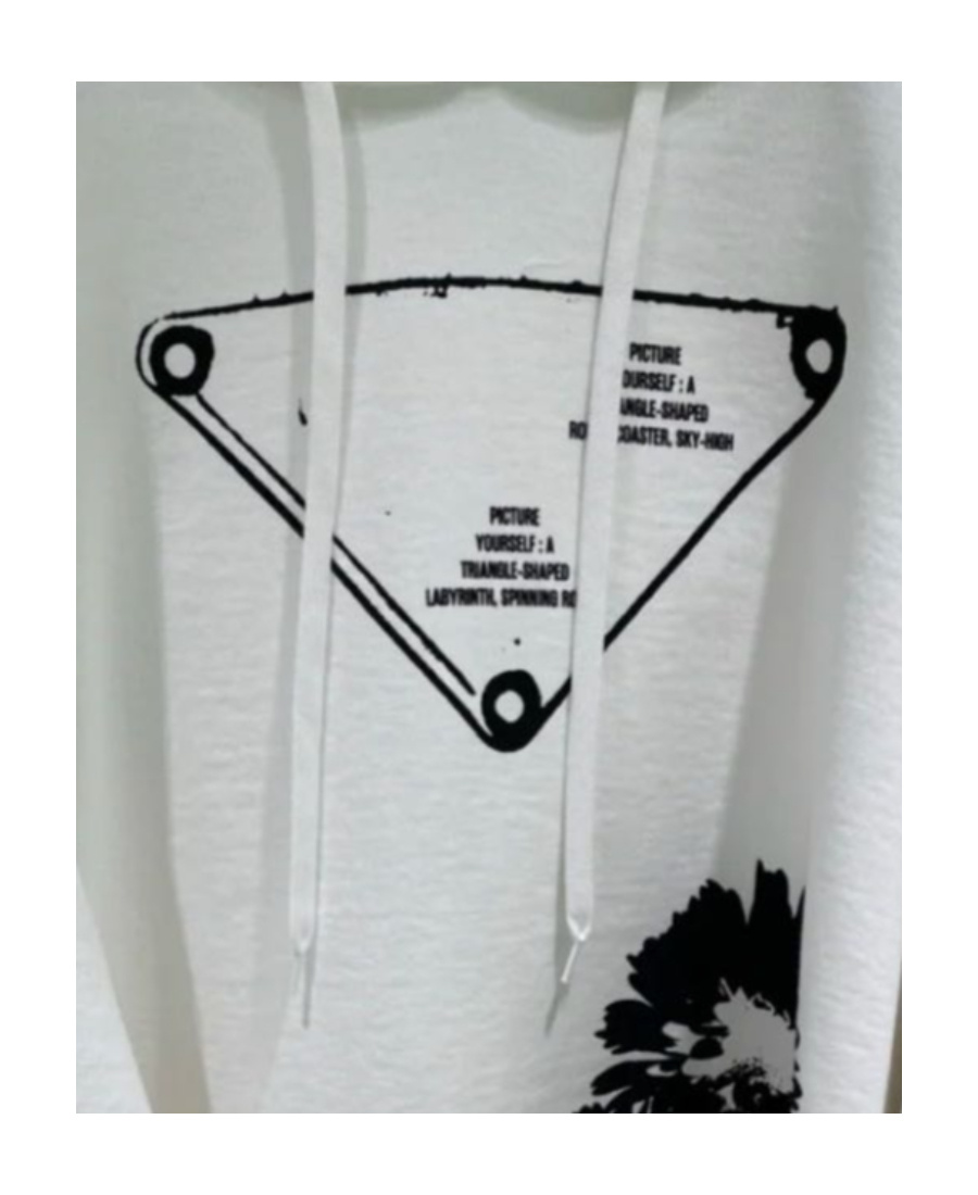 Prada Pattern Hooded Sweater In White