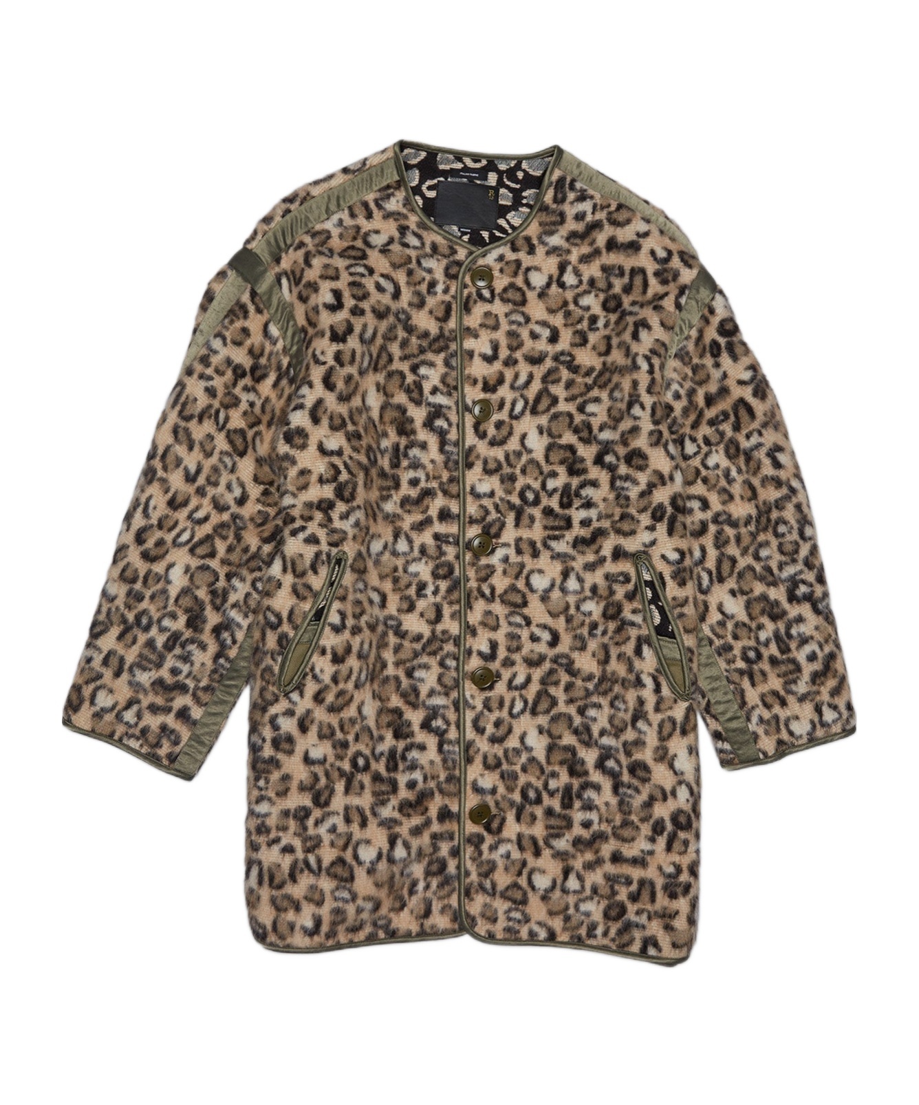 R13 Wool Leopard Coat In Brown