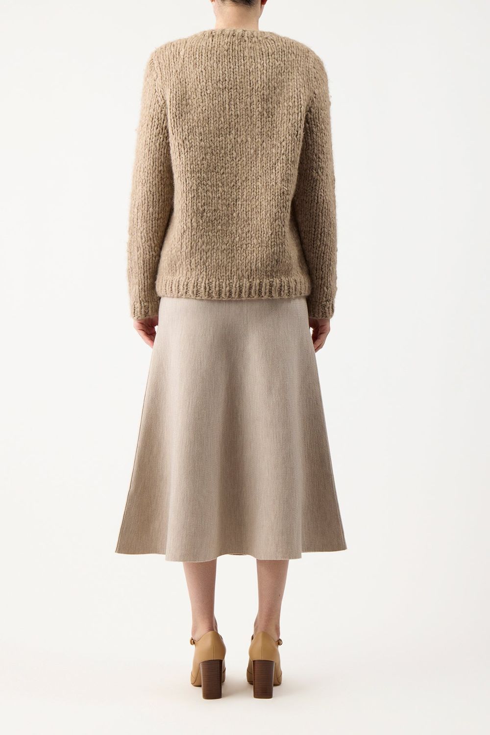Shop Gabriela Hearst Elastic Waist Skirt In Nude