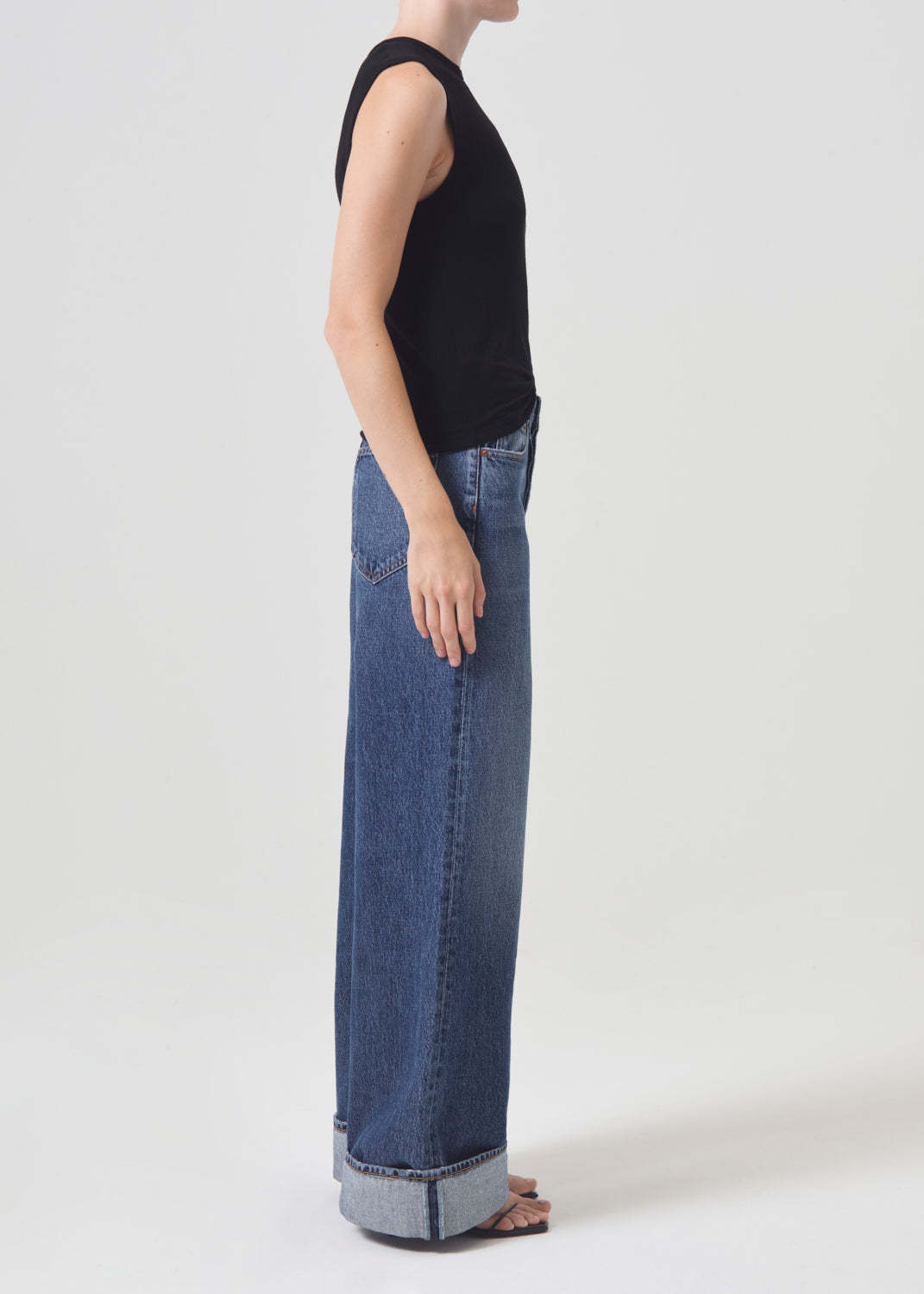 Agolde Dame Rigid High-rise Wide-leg Jeans In Blue