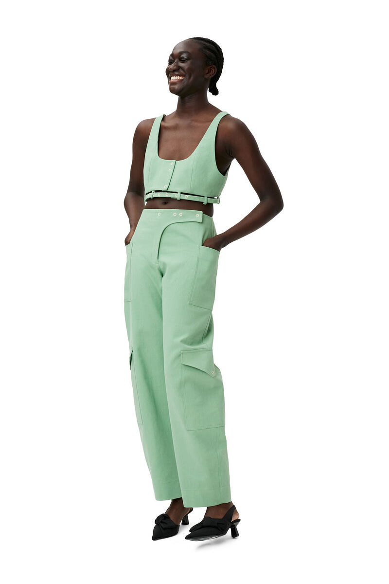 Ganni Synthetic Fibers T-shirt In Green