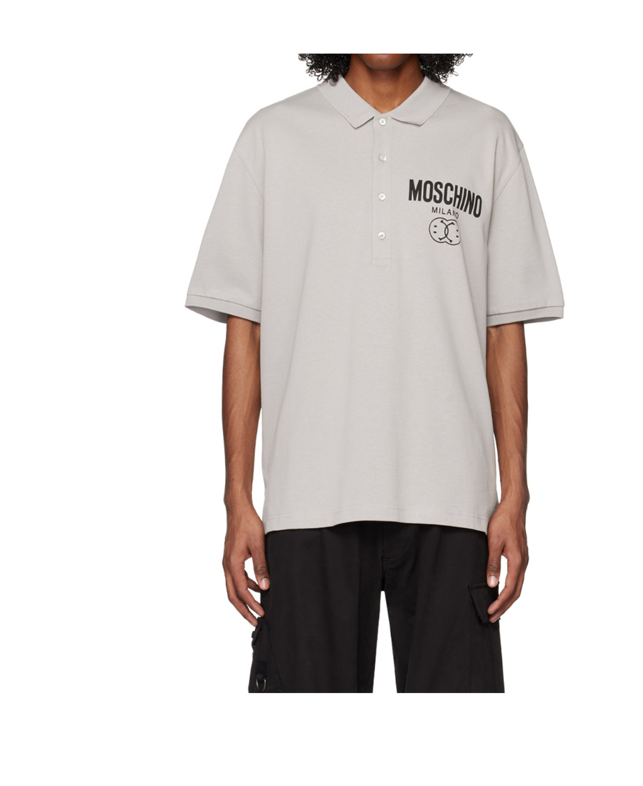 Moschino Logo Short-sleeved Polo Shirt In White