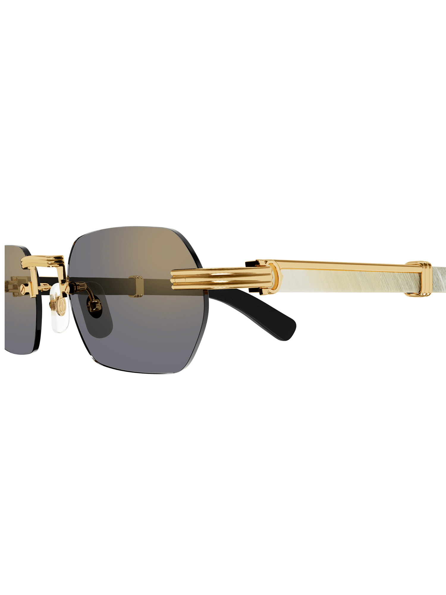 Cartier Rectangle Tinted Sunglasses In Gray