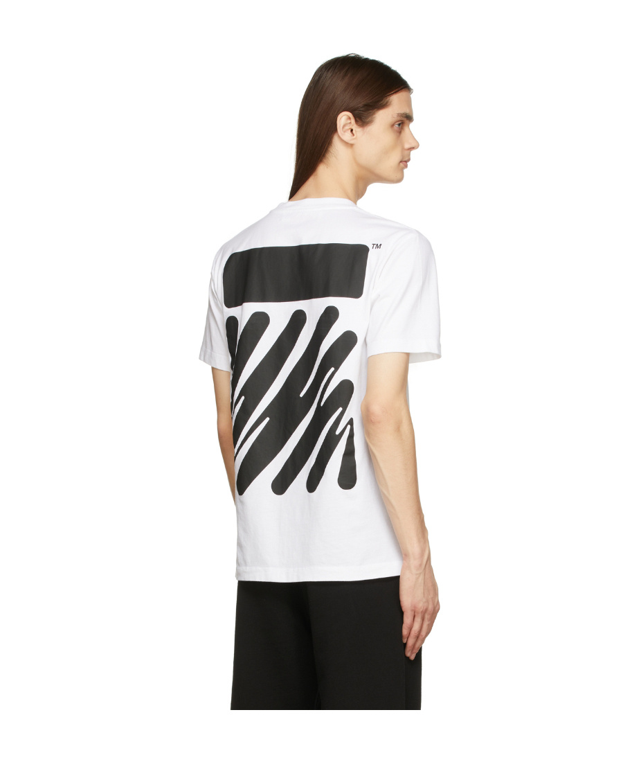 Off-white Wave Diag Print T-shirt In White