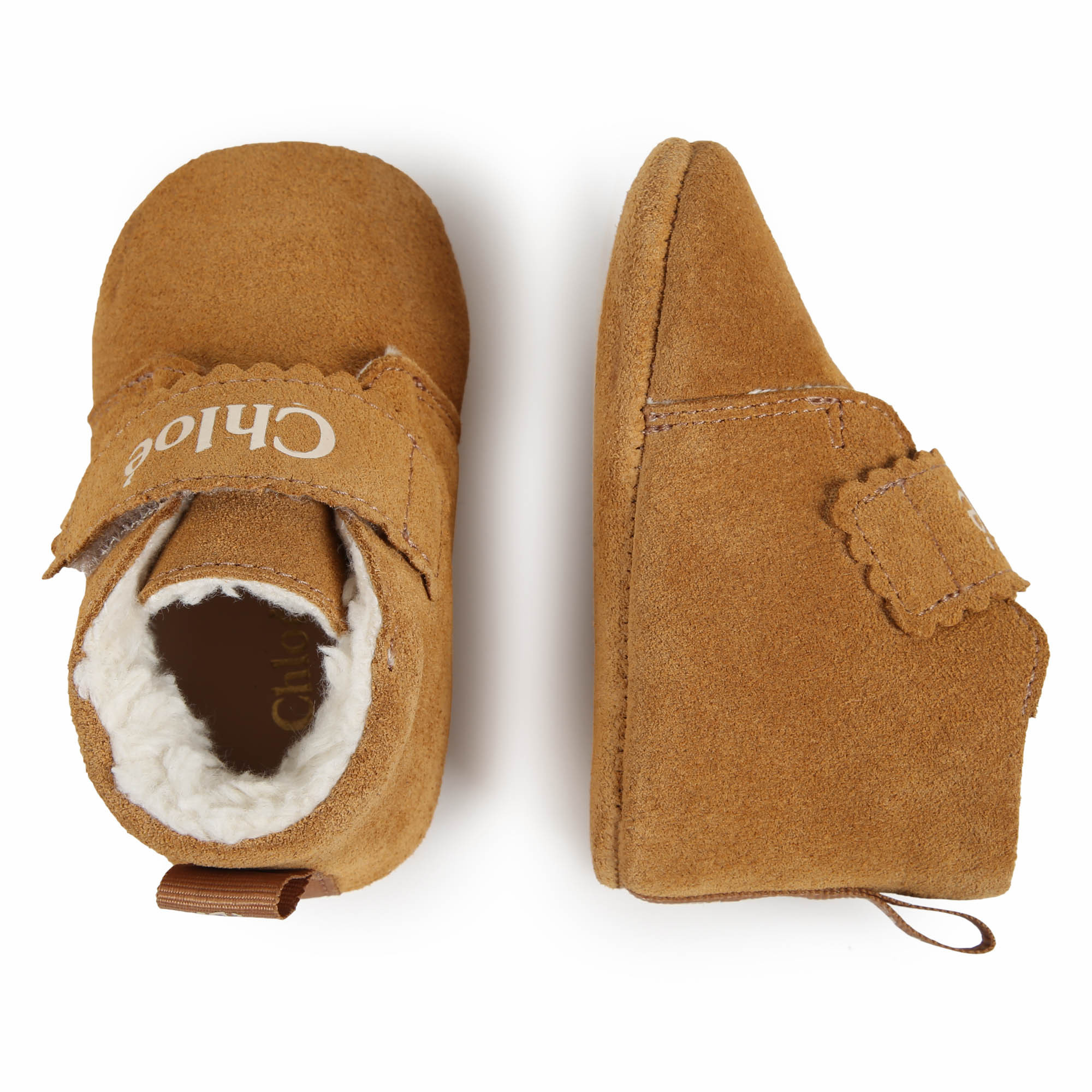 Chloé Logo-print Leather Slippers In Brown