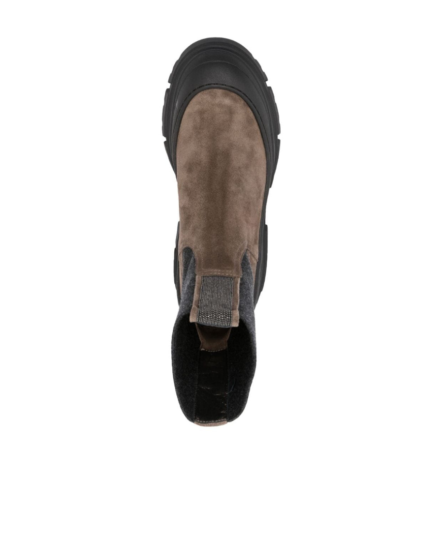 Brunello Cucinelli Monili-embellished Slip-on Ankle Boots In Black