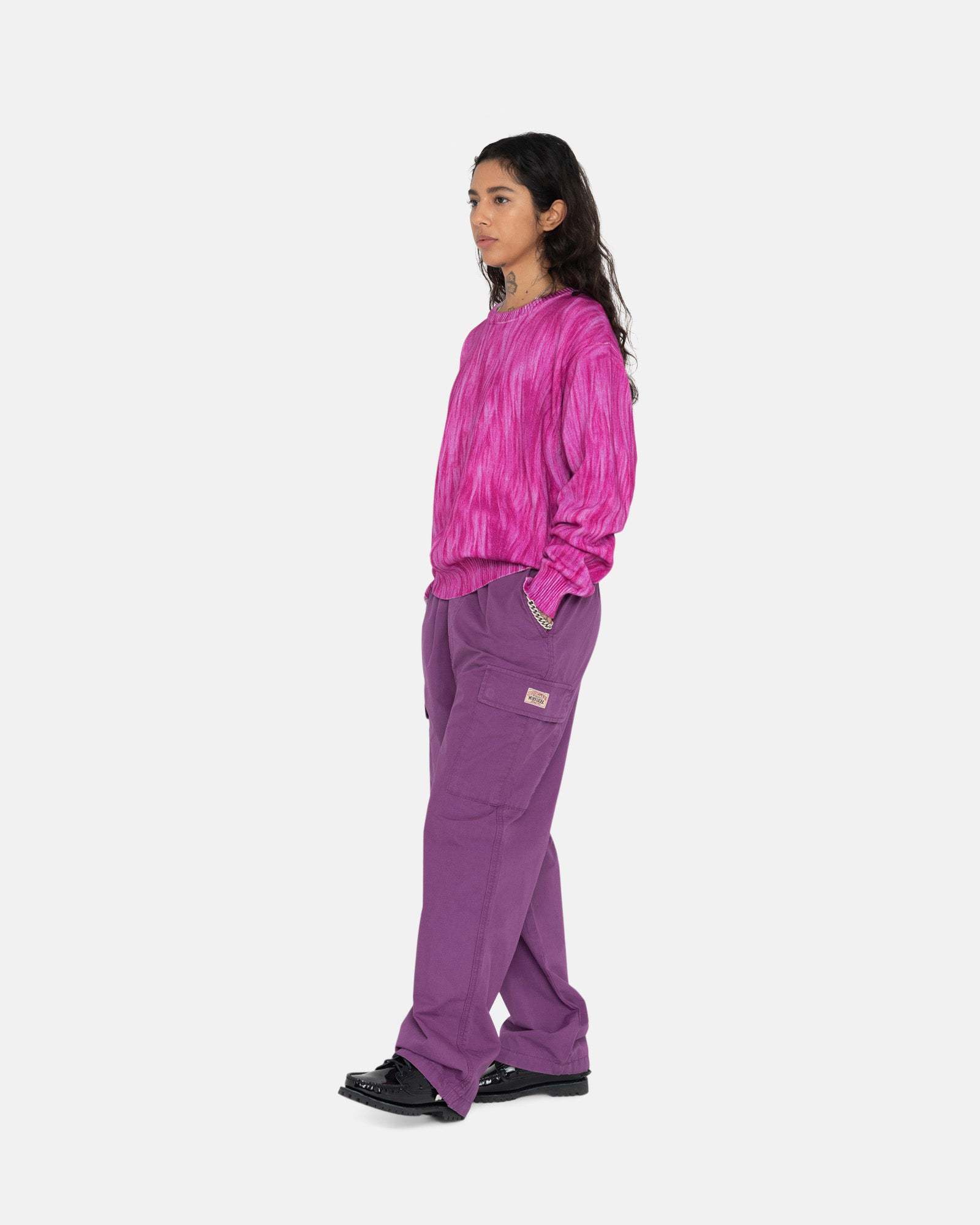 Shop Stussy Ripstop Cargo Beach Pants In Purple