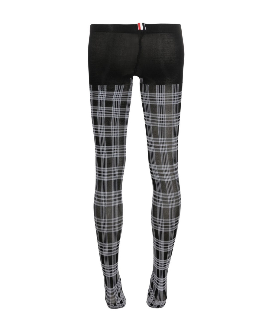Thom Browne Prince-of-wales Check Opaque Tights In Black