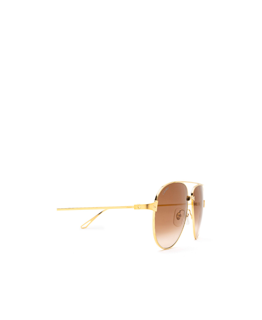Cartier Aviator Frame Sunglasses In Gold