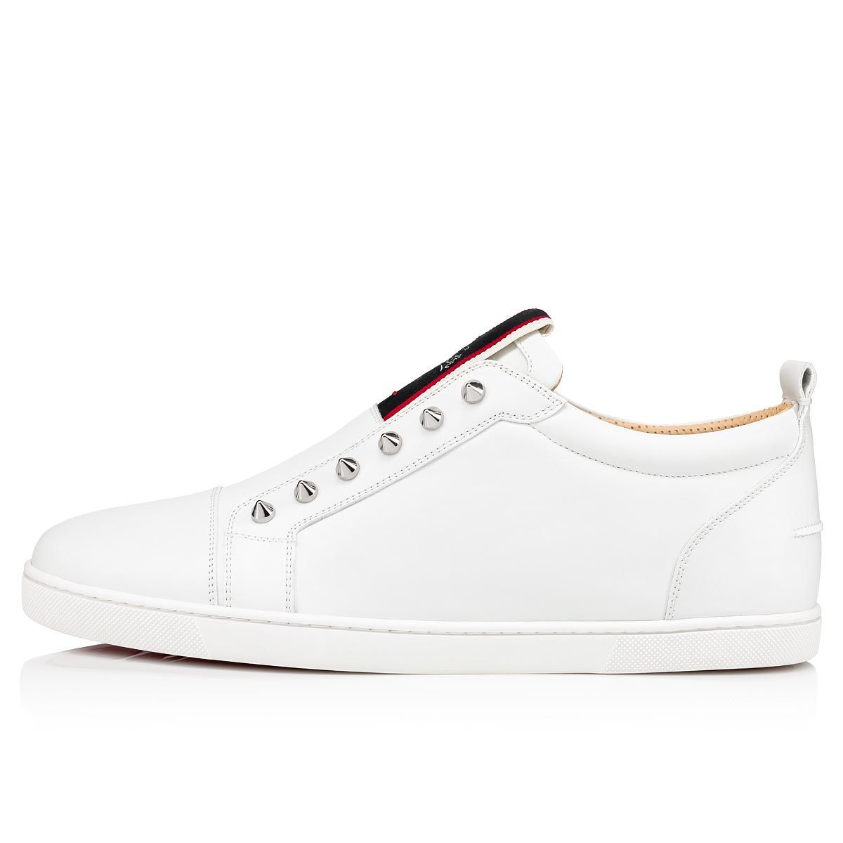 Christian Louboutin F.a.v Stud Embellished Sneakers In White