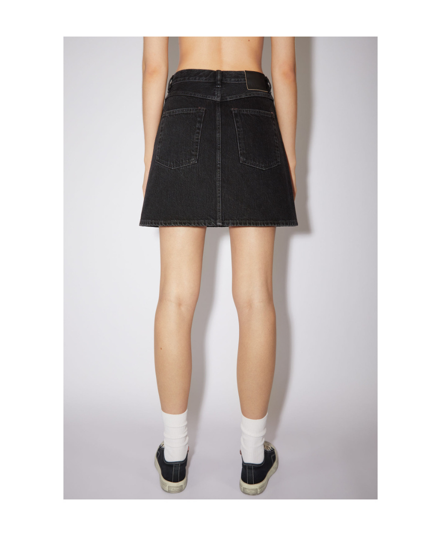 Acne Studios A-line Mini Denim Skirt In Black