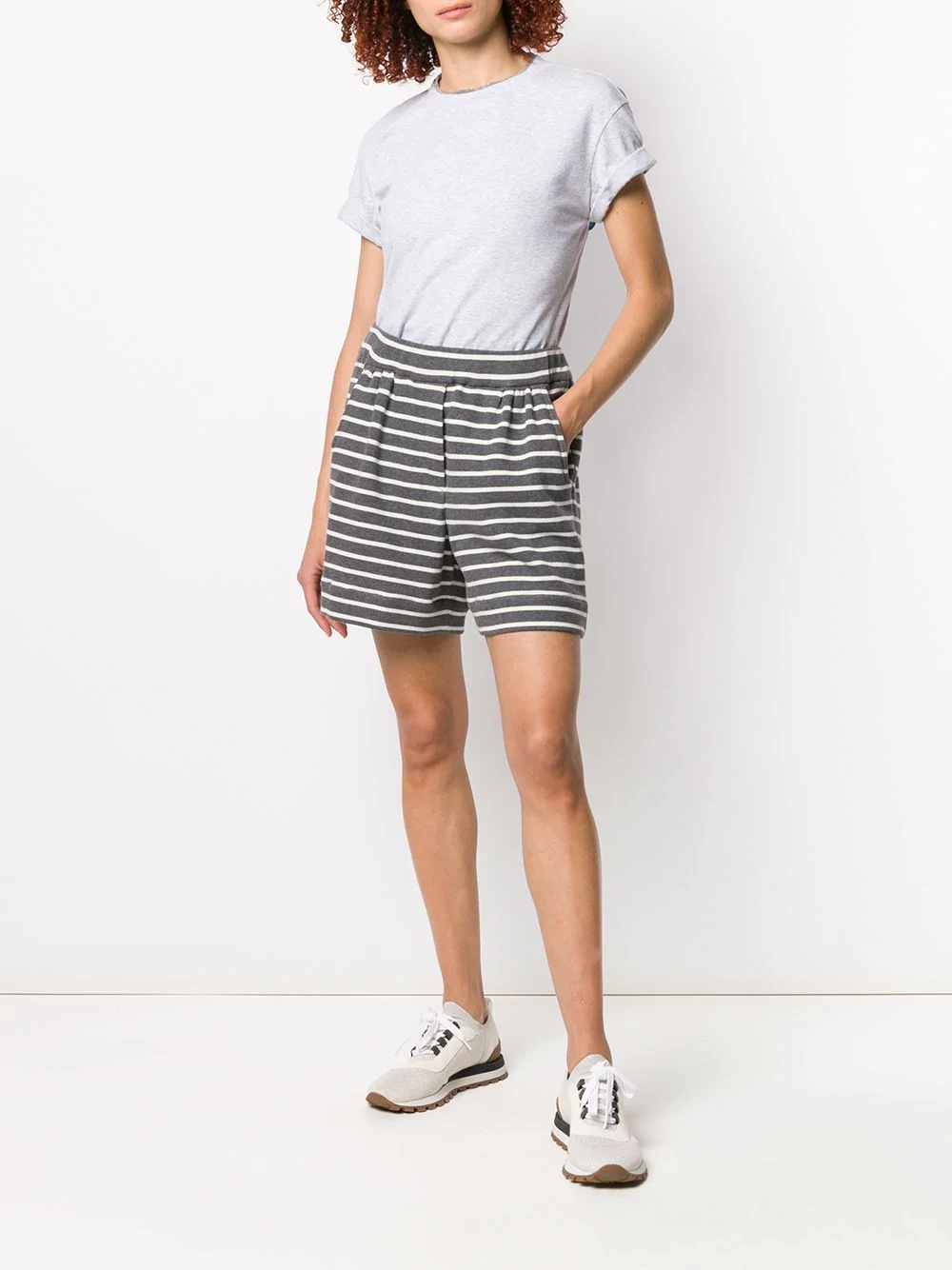 Brunello Cucinelli Monili Collar Round Neck Tee Shirt Clothing In White