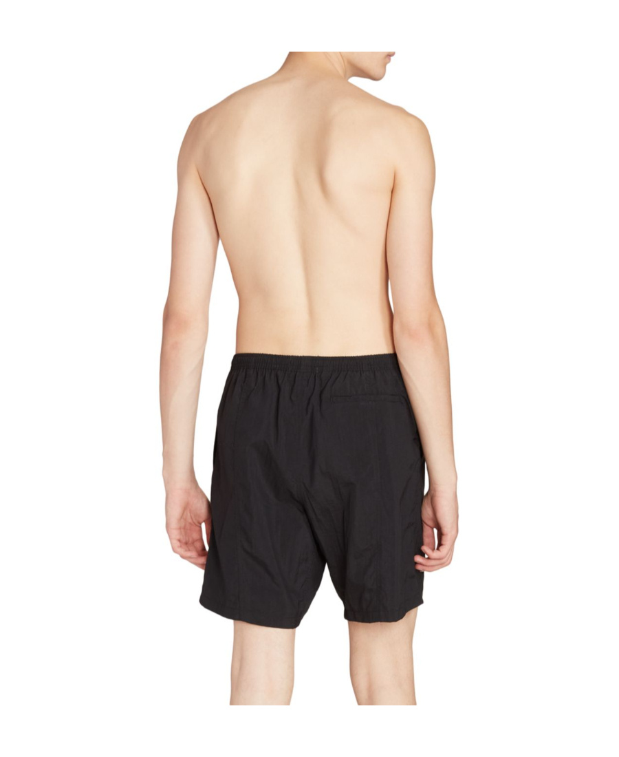 Ami Alexandre Mattiussi Ami Logo Embossed Elastic Waistband Swim Shorts In Black