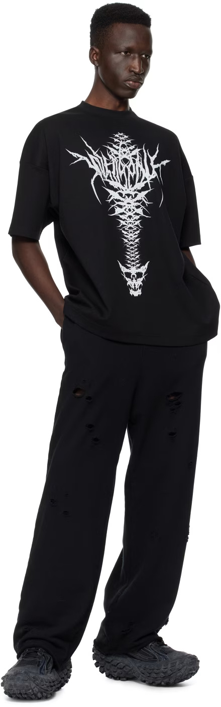 We11 Done Skull Pattern T-shirt In Black