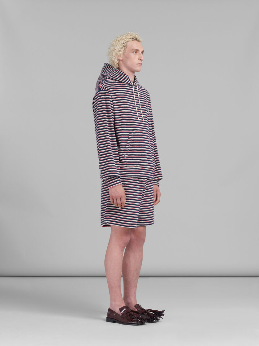 Marni Layered Striped Hoodie In Black