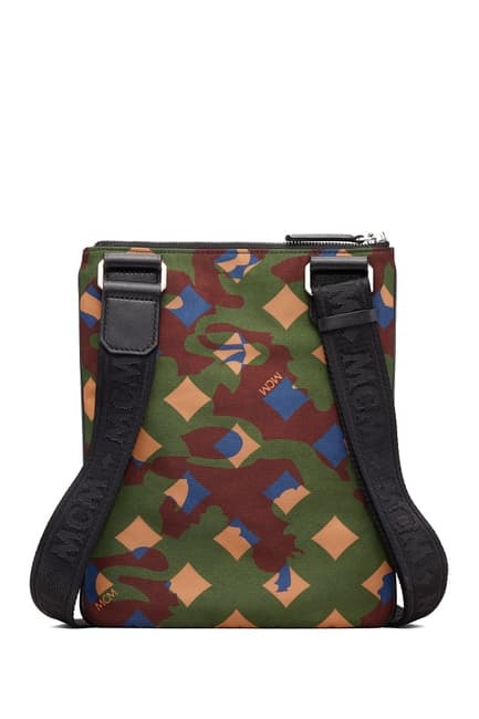 Mcm Dieter Munich Lion Camouflage Shoulder Bag In Black