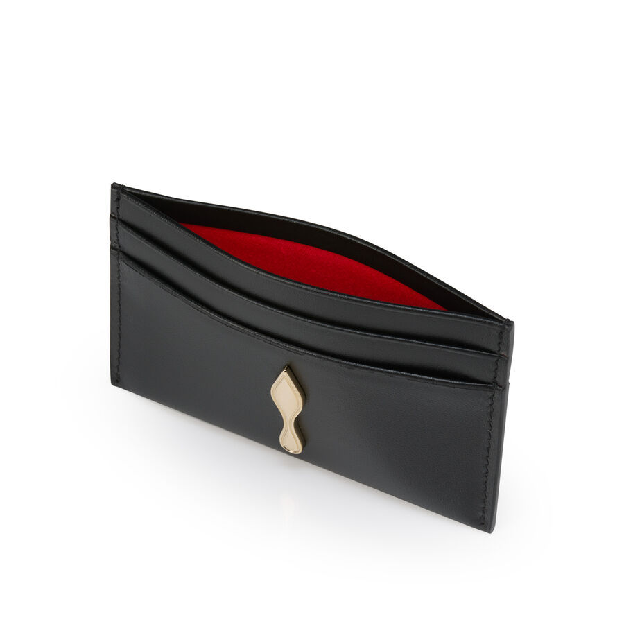 Christian Louboutin Bettina Leather Card Holder In Black