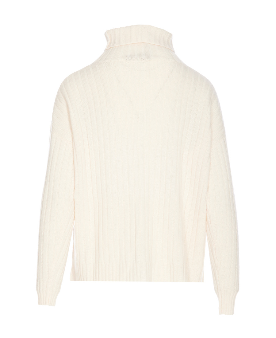Max Mara High-neck Long-sleeved Sweater In White
