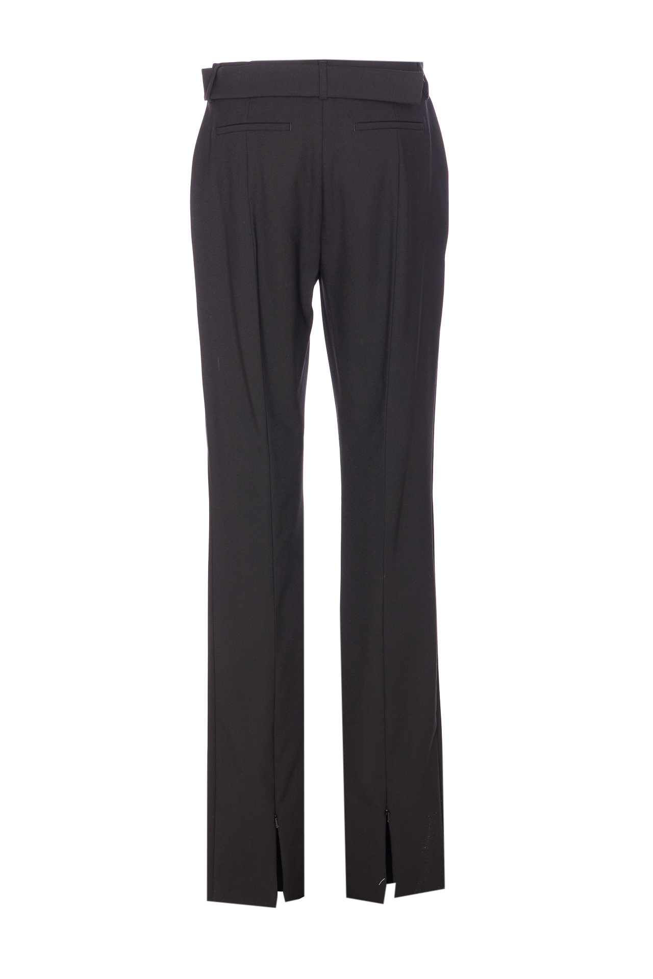 Sportmax Black Straight Trousers With Button Detail In Black