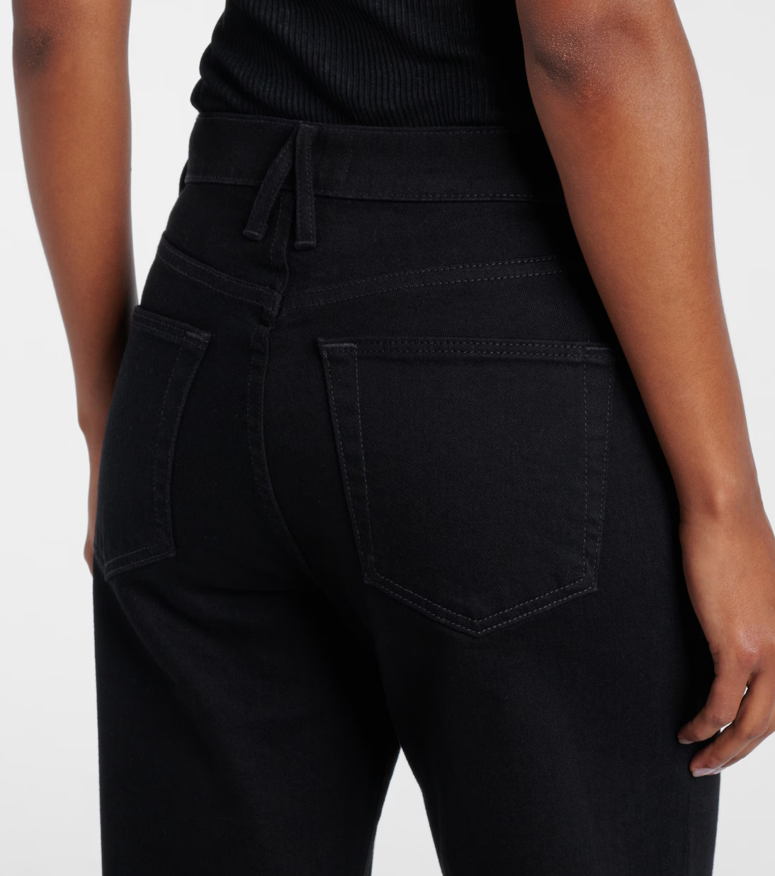 Slvrlake Wide-leg Frayed Denim Trousers In Black