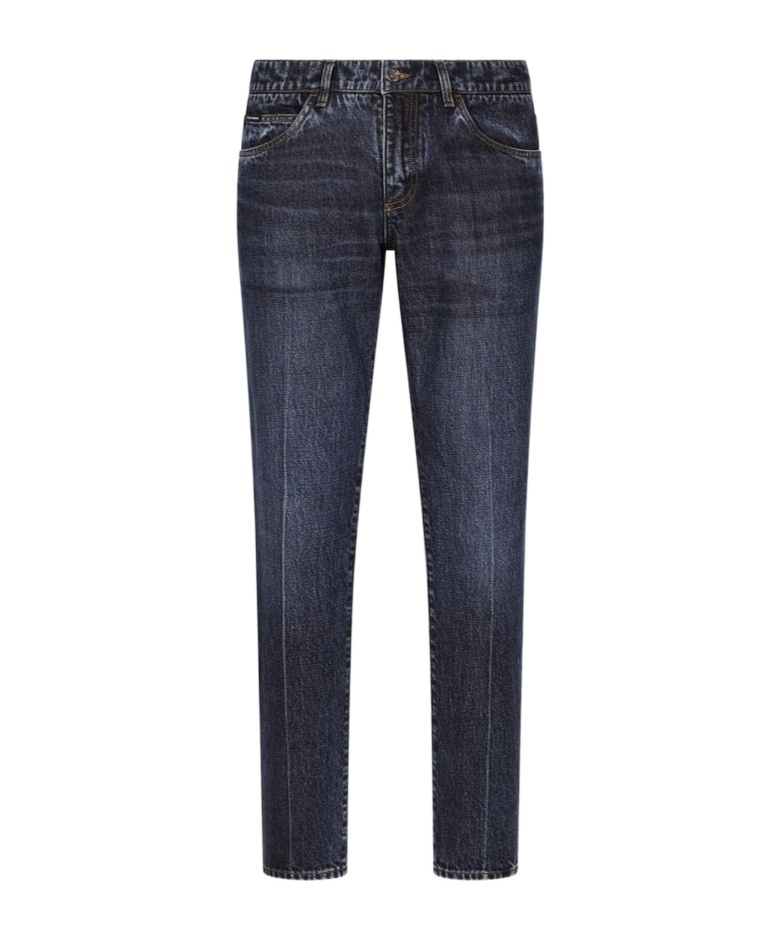 Dolce & Gabbana Classic Jeans With Dg Embroidery In Black