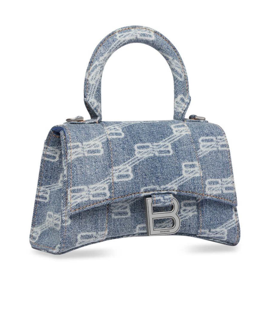 Balenciaga Logo Shoulder Bag In Gray