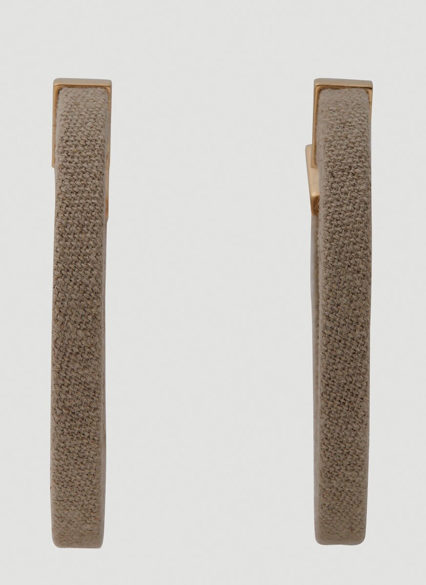 Jacquemus La Créole Line Hoop Earrings In Yellow