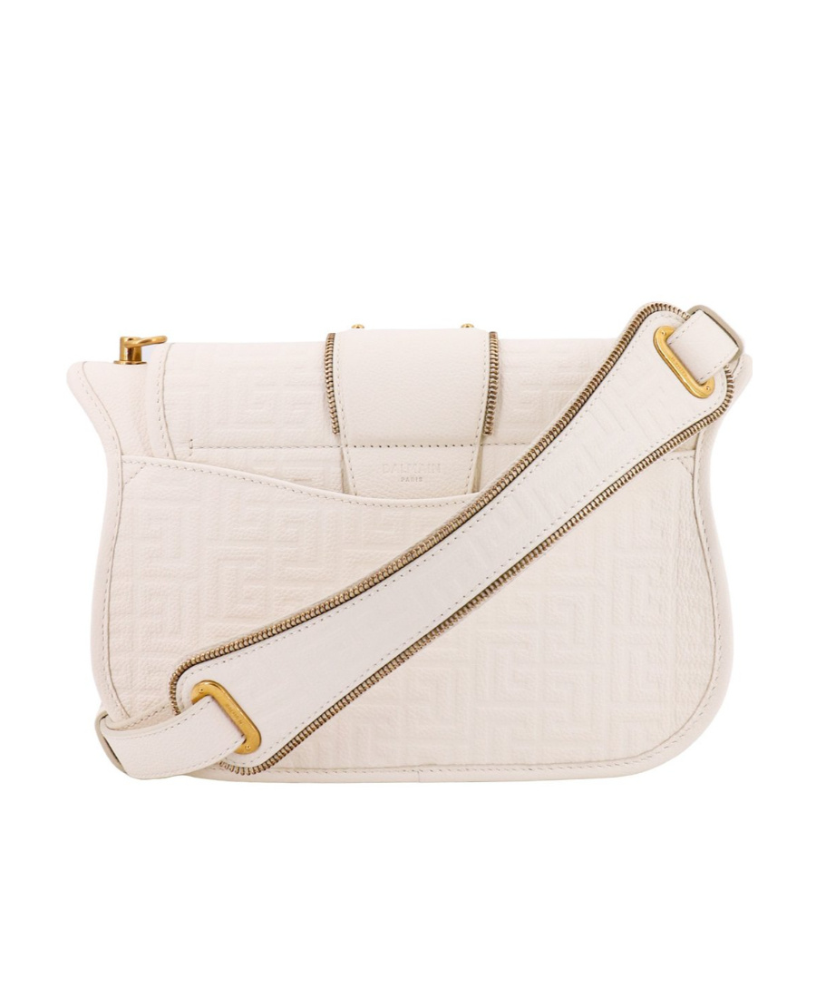 Shop Balmain Blazer Monogram-jacquard Crossbody Bag In Nude