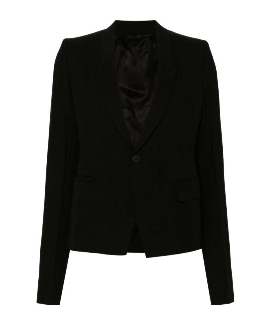 Rick Owens Grain De Poudre Blazer In Black