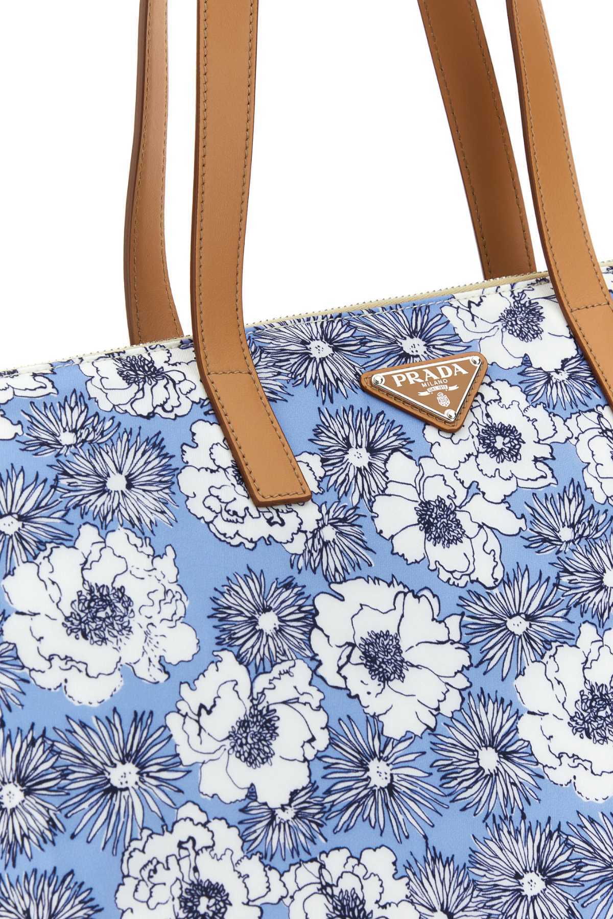 Prada Man Printed Re-nylon Shopping Bag In Multicolor