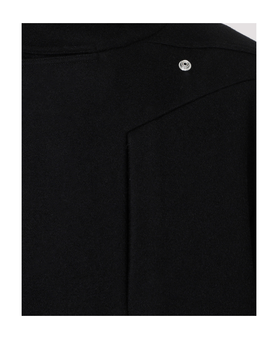Rick Owens Double-breasted Virgin Wool Coat In Black