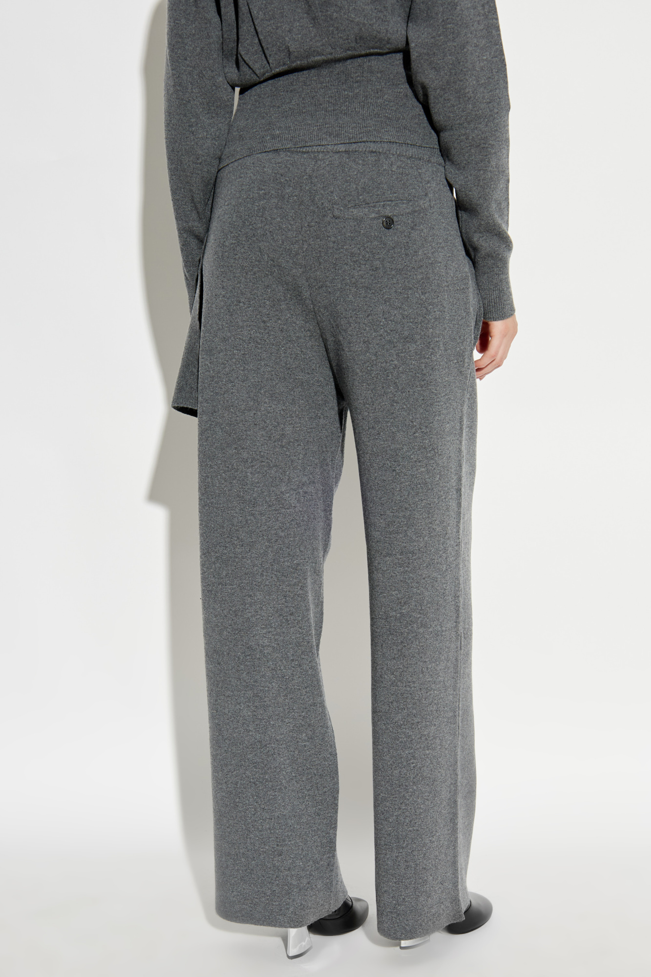 Lanvin Elastic-waistband Side-seam Trousers In Gray