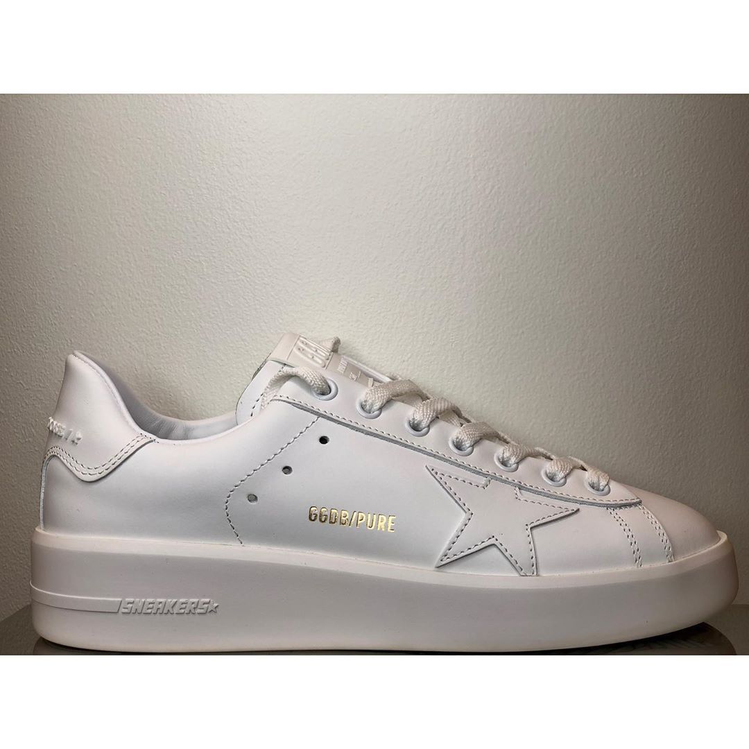 Golden Goose White Front Lace-up Sneakers In White