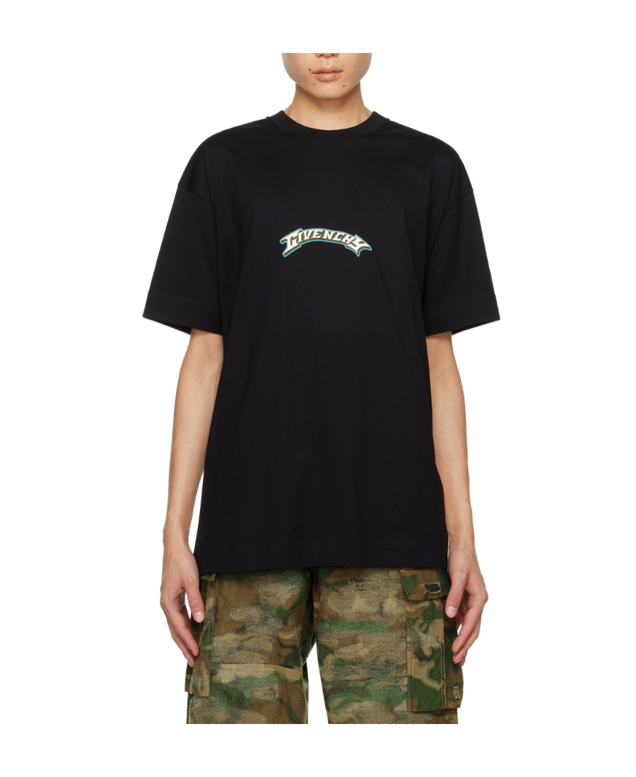 Givenchy Dragon Printed Crewneck T-shirt In Black