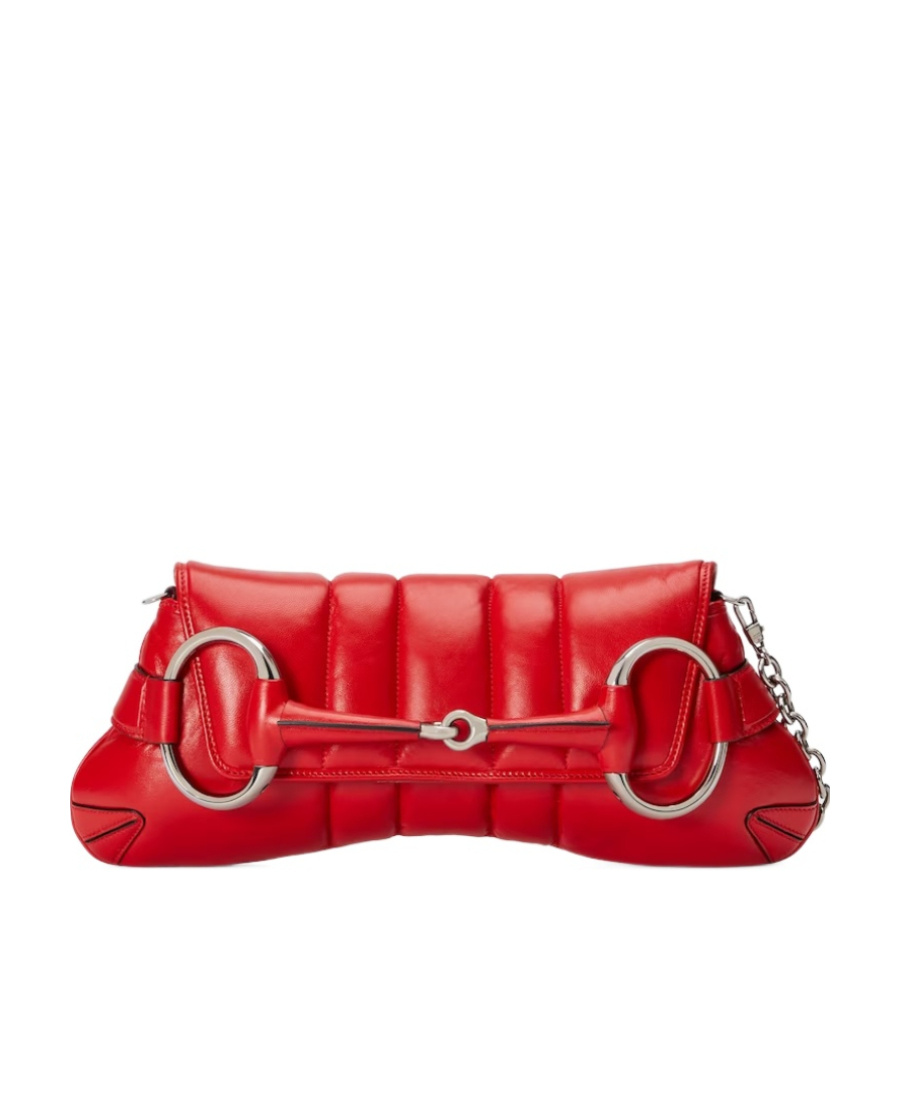 Gucci Medium Horsebit Chain Quilted Bag In Red