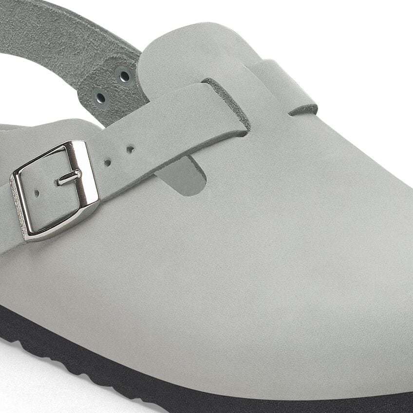 Birkenstock 'tokio' Light Blue Mules With Buckles On The Front And Back In Gray