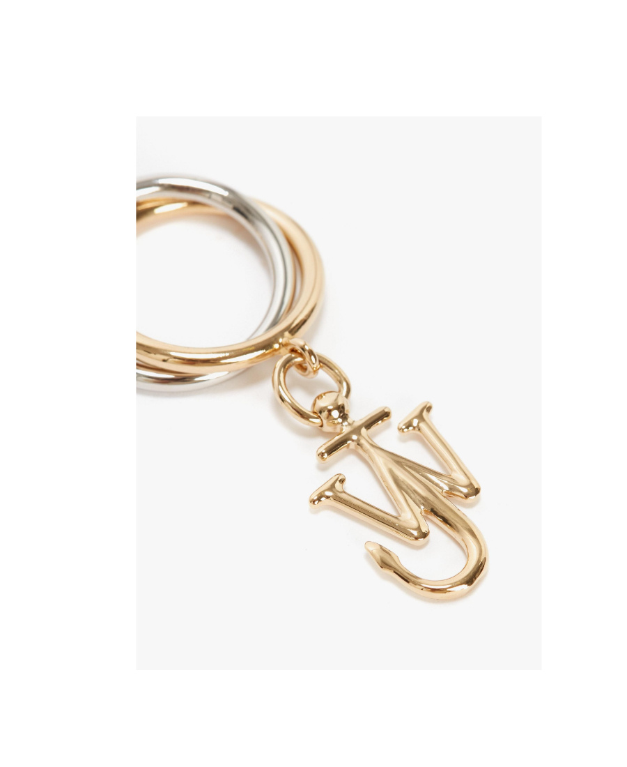 JW ANDERSON ANCHOR-CHARM DOUBLE-LOOP RING