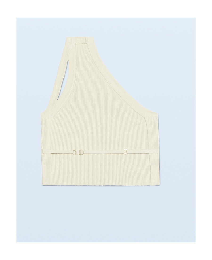 Jacquemus Asymmetric Cropped Top In White
