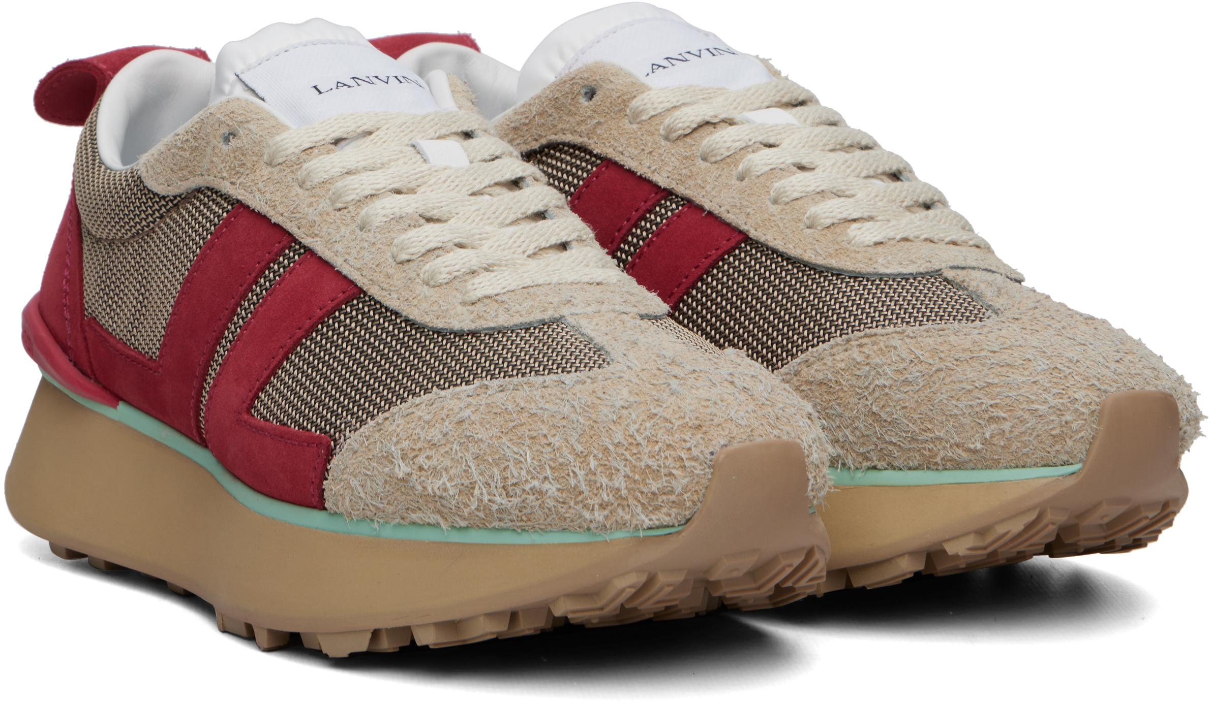 Lanvin Bumpr Mesh Sneakers In Red