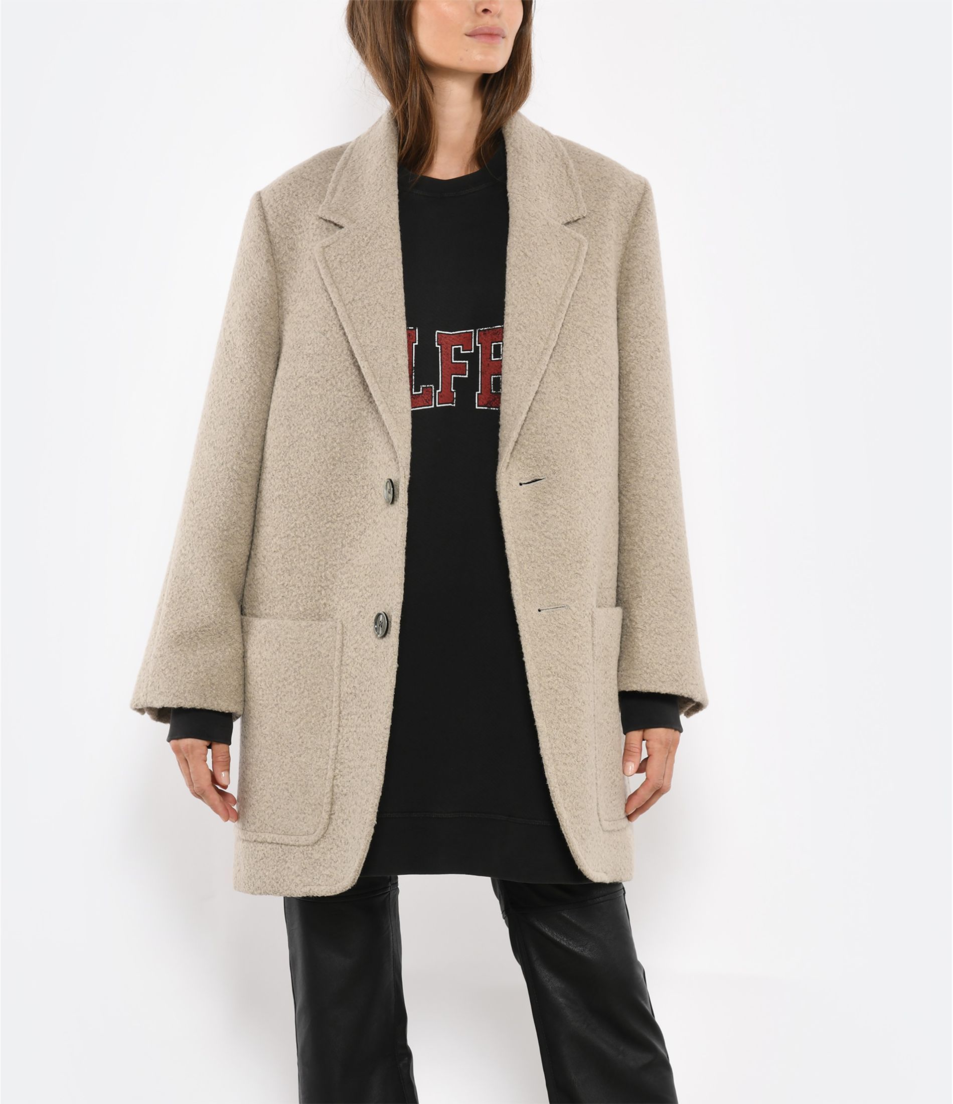 Ami Alexandre Mattiussi Single-breasted Coat In Nude