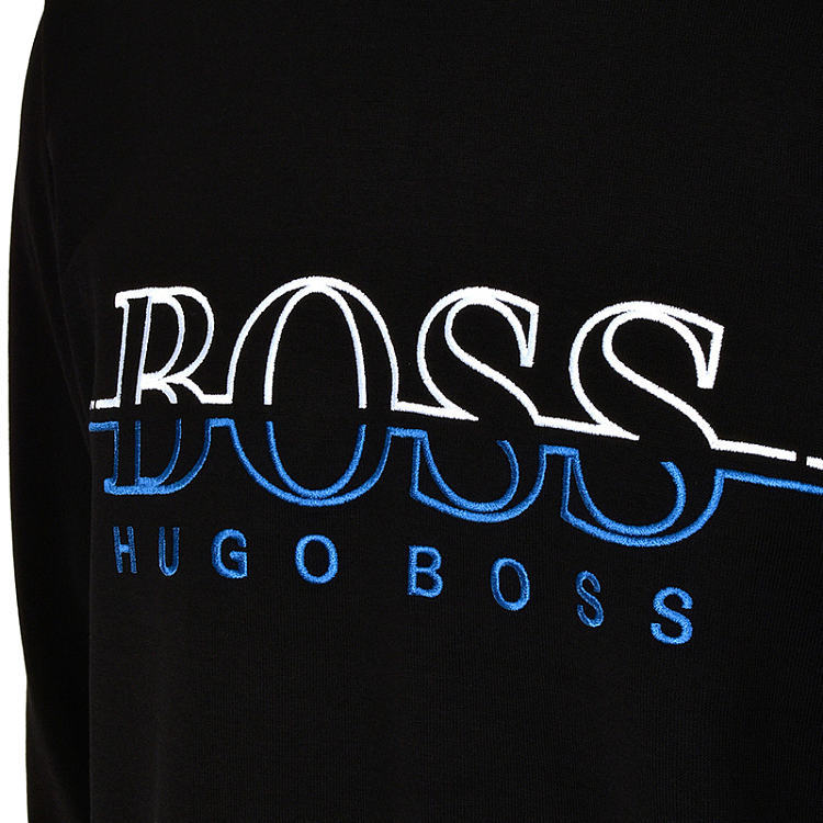 Hugo Boss Colle-neck Color Contrast Sweater In Black
